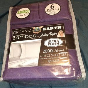 Sheet Set Queen Purple Organic Bamboo Ashley Taylor Ultra Plush New